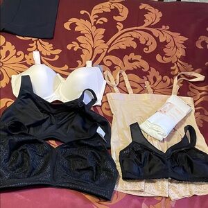 Women’s plus size Intimates Set - Black and Cream Bras & Camisole  up to 4X